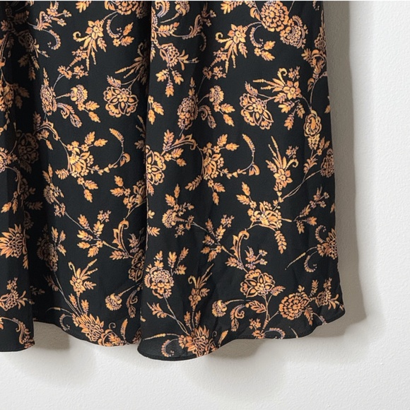 NWT Nanette Lepore Midi Dress Black Orange On/ Off Shoulder Shirred Bodice Sz 16 - Picture 5 of 15